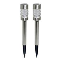 Luxform Set van 2 prikspotsTorino RVS solar - LWE29255 - thumbnail