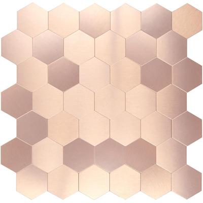 Zelfklevend Mozaïek Hexagon Rose Goud