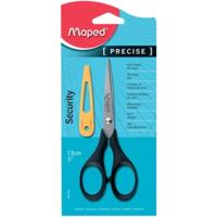 Maped schaar Precise, ft 13 cm, rechts en links, scherpe punt, RVS, zwart, blister van 1 stuk - thumbnail