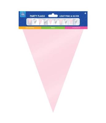Folie Vlaggenlijn Lichtroze/Zilver (10m)