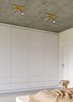 Trio 2-lichts opbouwspotMarley rvs op hout - 812400207 - thumbnail