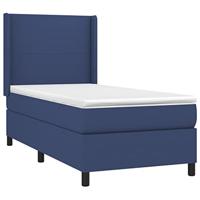 Boxspring met matras en LED stof blauw 100x200 cm - thumbnail