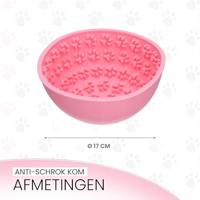 Eat Slow Live Longer Lick Mat Wobble Bowl Pink - thumbnail