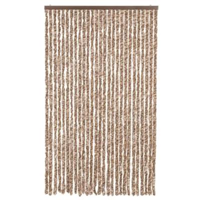 VidaXL Vliegengordijn 118x220 cm chenille beige en donkerbruin