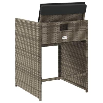Tuinstoelen 4 st met kussens poly rattan grijs - thumbnail