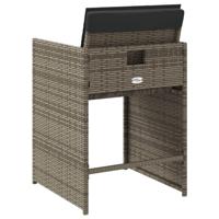 Tuinstoelen 4 st met kussens poly rattan grijs - thumbnail