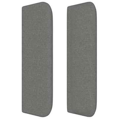 Hoofdbord met randen 183x16x78/88 cm stof donkergrijs