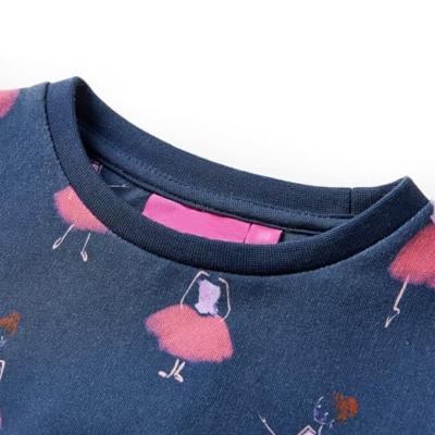 Kinderjurk ballerinaprint 140 marineblauw - thumbnail