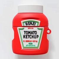 Voor Apple AirPods 1/2 generatie Universal Wireless ketchup Bluetooth Hadphone beschermhoes (rood) - thumbnail