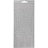 Creativ Company Stickers, onnea/aidille, vel 10x23 cm, zilver, 1 vel - thumbnail