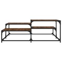 Salontafel 107x107x40 cm bewerkt hout bruineikenkleurig - thumbnail