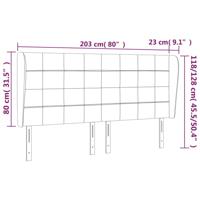 Hoofdbord met randen 163x23x118/128 cm fluweel zwart - thumbnail