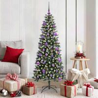 VidaXL Kunstkerstboom met 150 led groen 150 cm pvc en plastic en staal - thumbnail
