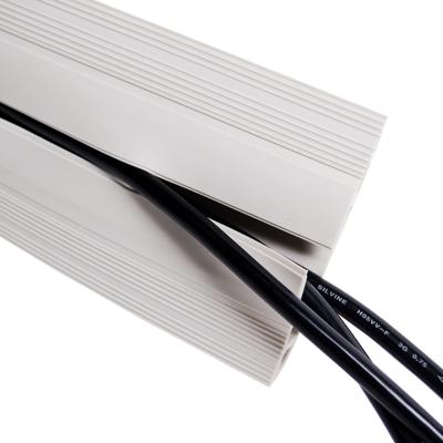 Dataflex Addit Kabelafdekking 150cm Grijs - Rechte Kabelbeschermer met Antislip Randen, Kabelgoot met 3 Grote Aparte Goten, Geschikt voor 6 Kabels van 7mm, Zelfklevende Tape