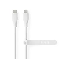 Nedis CCGB60820WT15 Usb-kabel Usb 2.0 Usb-c™ Male Usb-c™ Male 60 W 480 Mbps Vernikkeld 1.50 M Rond Silicone Wit Doos - thumbnail