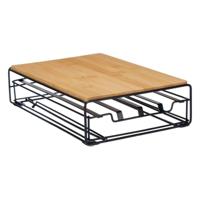 Koffiecapsule organizer Kinvara W6358S-B NESPRESSO L Bruin Zwart Metaal Bamboe 21 x 57 x 8,5 cm - thumbnail