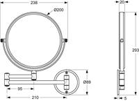 Scheerspiegel Wand Rond Vergrotend Draaibaar Ø15 cm Chroom Ideal Standard - thumbnail
