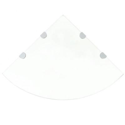 Hoekschappen 2 st met chromen dragers 45x45 cm glas transparant