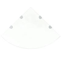 Hoekschappen 2 st met chromen dragers 45x45 cm glas transparant - thumbnail