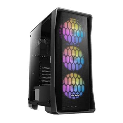 Antec ax20 midi tower behuizing (zwart | 3x usb-a | tempered glass)