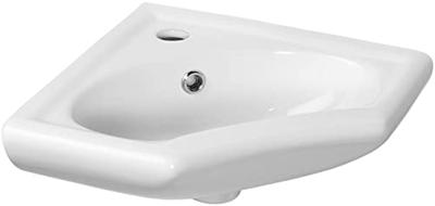 Saqu Form Hoekfontein 1 kraangat 35x35 cm Wit