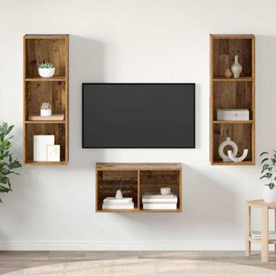 Tv-meubelset Oud hout 37 x 37 x 107 cm Bewerkt hout