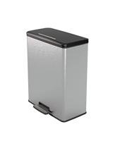 Curver Deco bin slim 254610 Afvalbak 65 l (b x h x d) 480 x 615 x 280 mm Zilver, Zwart 1 stuk(s) - thumbnail