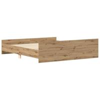 Bedframe zonder matras spaanplaat artisanaal eikenkleurig - thumbnail