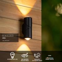 Lucide ERIN - Wandspot / Wandlamp Binnen/Buiten - LED - 2x5W 2700K - IP65 - Zwart - thumbnail