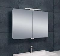 Spiegelkast Wiesbaden met Led Verlichting 90x60 Aluminium - thumbnail