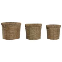 Plantenbakkenset Home ESPRIT Bruin Metaal Vezel Tropisch 36 x 36 x 29 cm - thumbnail