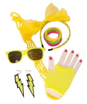 Foute Party Accessoires Set Neon Geel