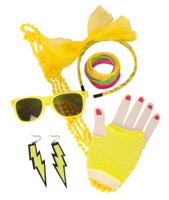 Foute Party Accessoires Set Neon Geel - thumbnail