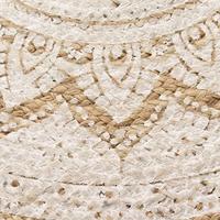 VidaXL Tapijt met print rond 150 cm gevlochten jute - thumbnail