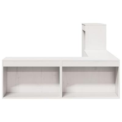 Nachtkastje met bureau 232x122x75 cm massief grenenhout wit Nachtkastje met bureau 232x122x75 cm massief grenenhout wit