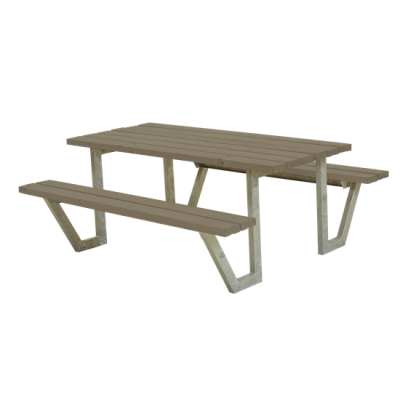 Picknicktafel Stalen Frame Wega Grijs Bruin Picknicktafel Stalen Frame Wega Grijs Bruin