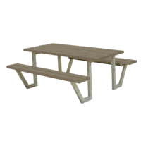 Picknicktafel Stalen Frame Wega Grijs Bruin - thumbnail