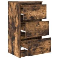 Dressoir 37,5x35x76 cm bewerkt hout gerookt eikenkleurig - thumbnail