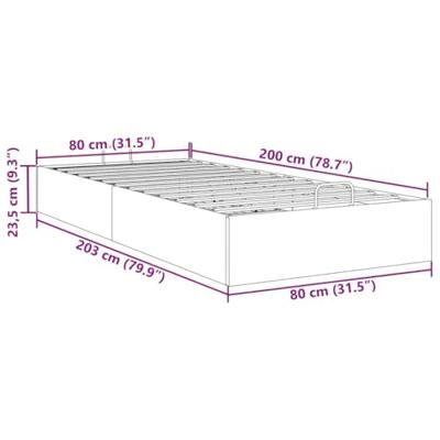 Bedframe zonder matras 80x200 cm kunstleer grijs