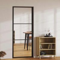 VidaXL Binnendeur 83x201,5 cm esg-glas en aluminium zwart - thumbnail
