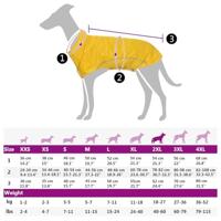 Hondenregenjas met reflecterende strips polyester geel 2XL - thumbnail
