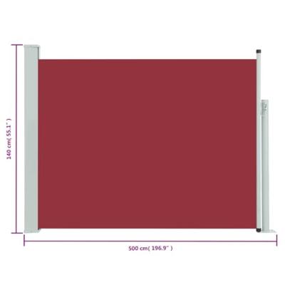 VidaXL Tuinscherm uittrekbaar 140x500 cm rood