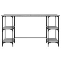 Bureau 140x50x75 cm metaal en bewerkt hout grijs sonoma eiken - thumbnail