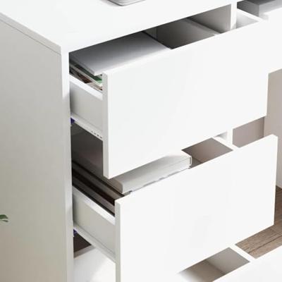 Bureau met lade met plank Wit 90 x 37,5 x 75 cm Bewerkt hout - thumbnail