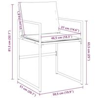 Tuinstoelen 4 st met kussens staal en textileen wit - thumbnail