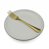 2 stuks cake fruit vork diner salade servies roestvrijstalen vork (goud) - thumbnail