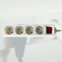 Stekkerdoos brasq 4 voudig 3 meter wit - thumbnail