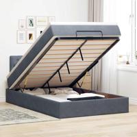 Ottoman bed met matras en LED's 120x200cm fluweel donkergrijs - thumbnail