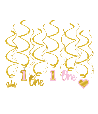 Hangdecoratie Swirls Verjaardag Meisje 1 Jaar