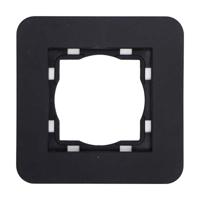 Mat zwart Afdekraam 1 voudig soft touch 8071STSW ronde hoeken 50x50mm Eslohe - thumbnail